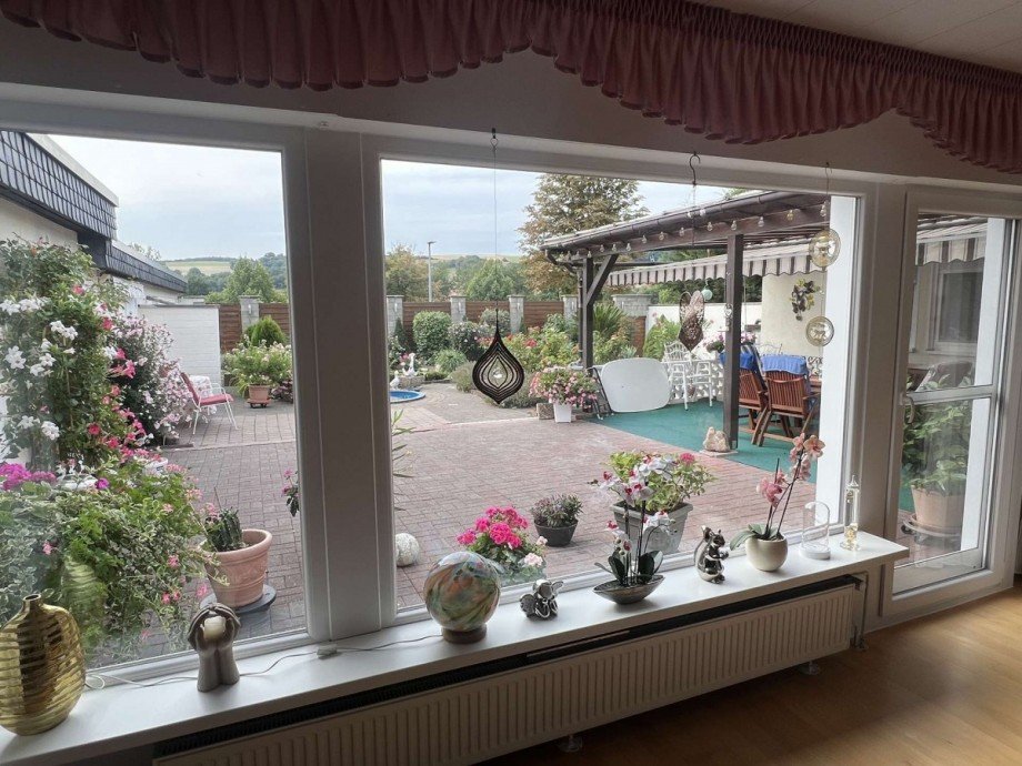 Blick aus Wohnzimmer Bungalow Bad Sobernheim