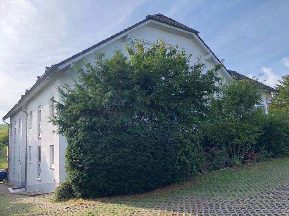 R�ckansicht mit Parkplatz Dachgeschosswohnung Hackenheim