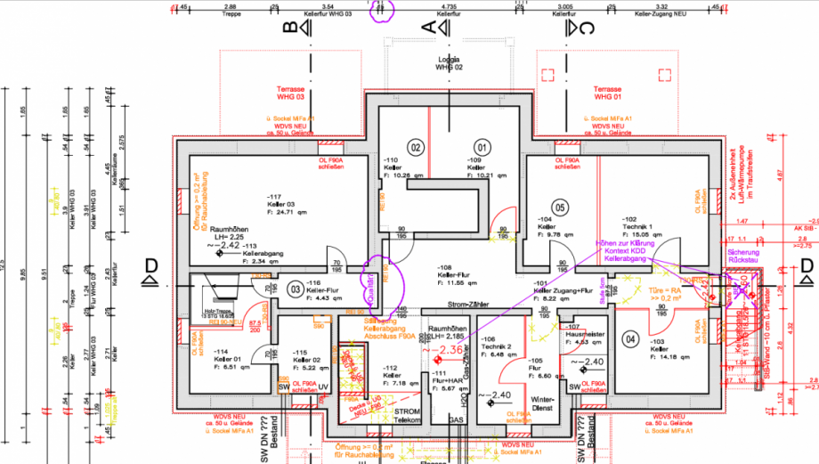 Plan KG Wohnung 3 links Maisonettewohnung Wiesbaden