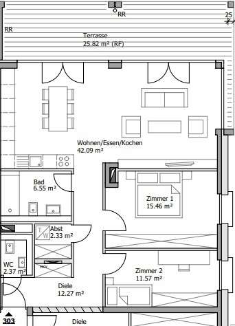 Grundriss Erdgeschosswohnung Bingen