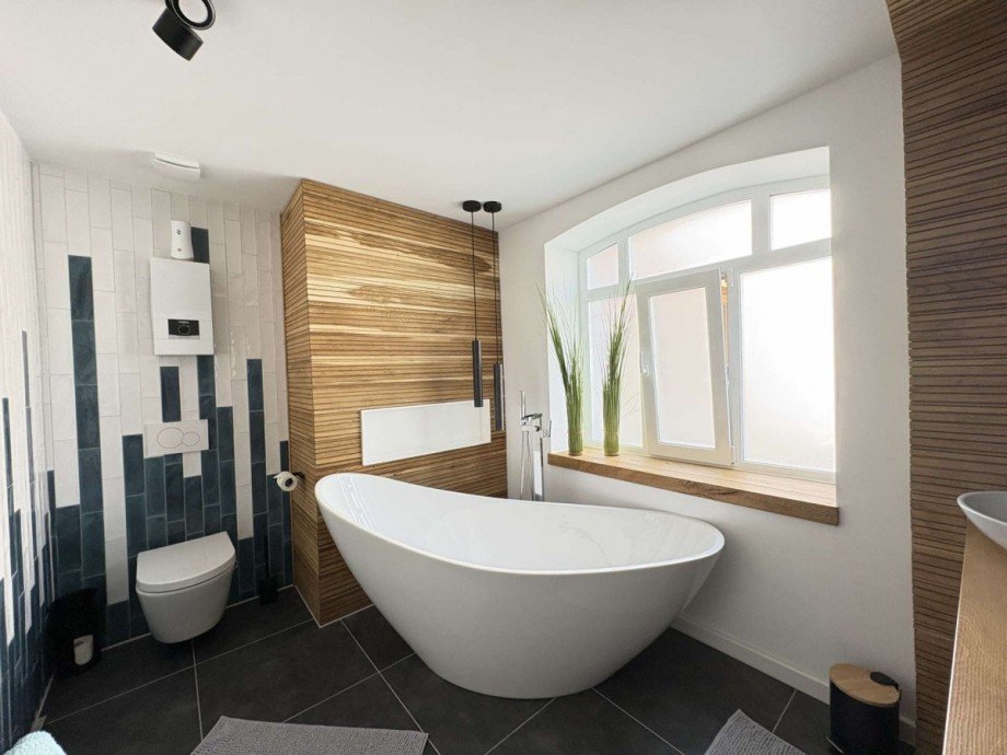 Badezimmer Erdgeschosswohnung Nu�baum