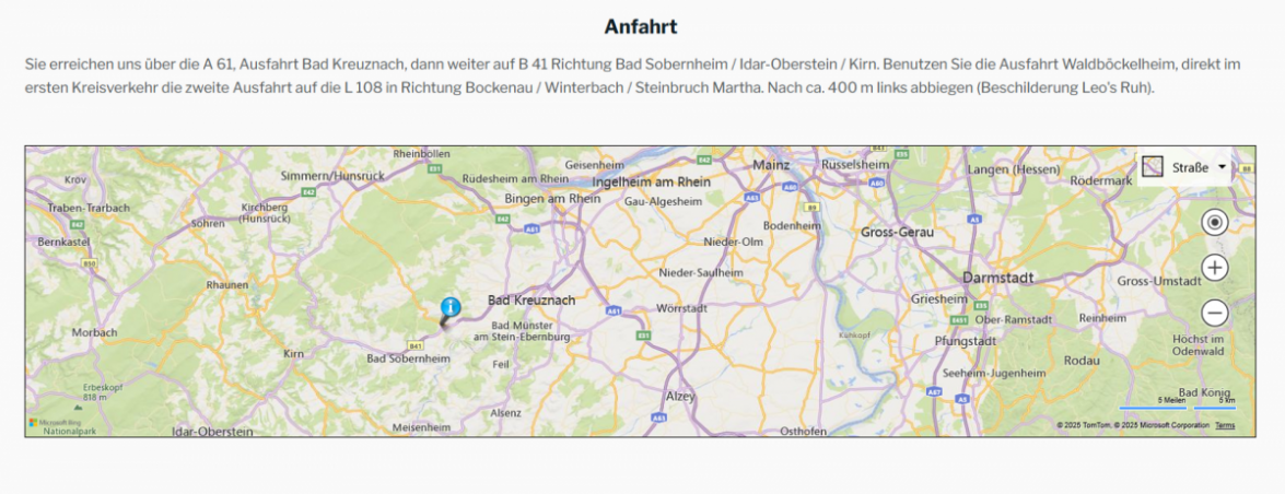Anfahrt und Lage Haus Waldb�ckelheim