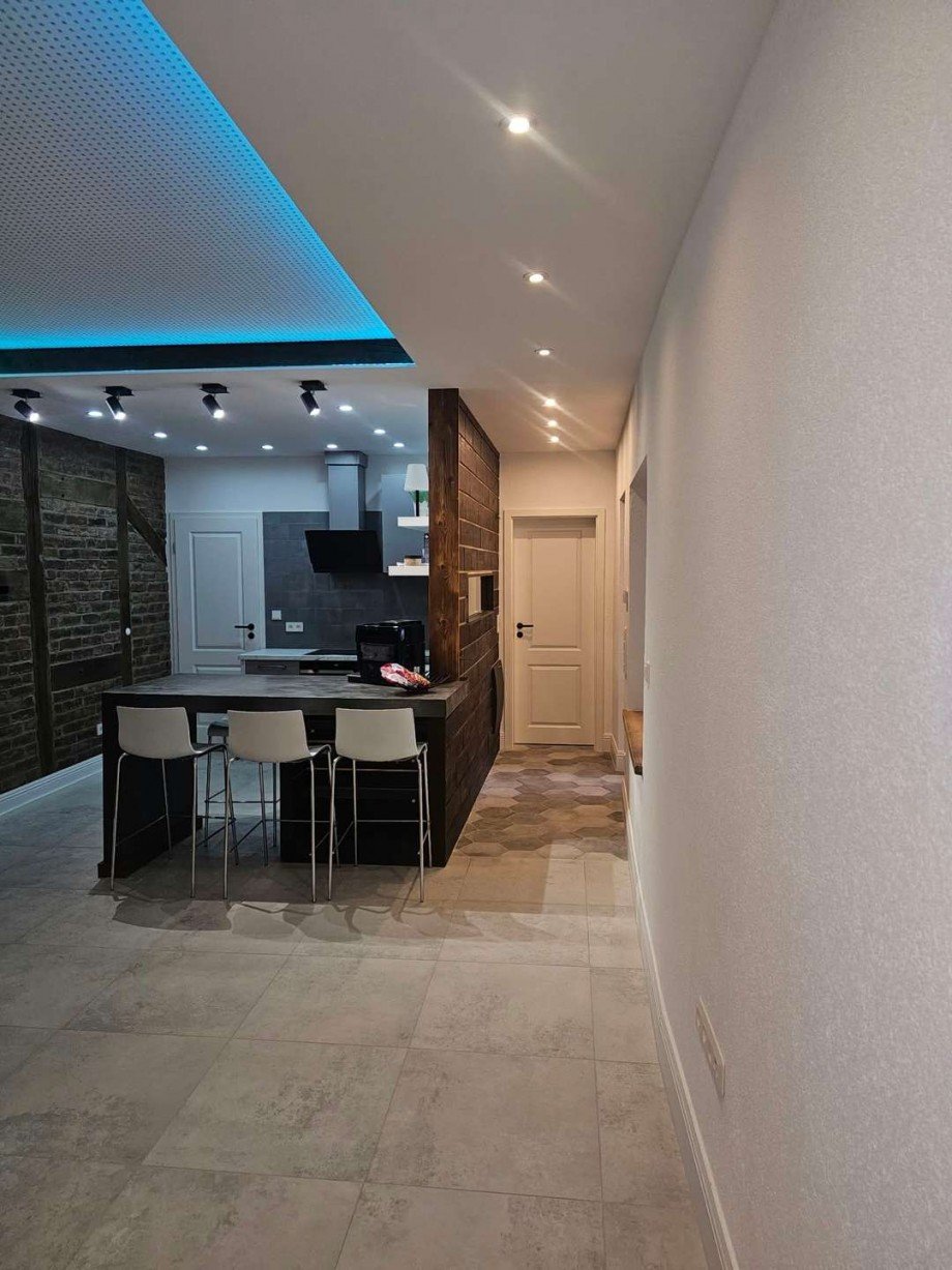 Blick K�che Erdgeschosswohnung Nu�baum