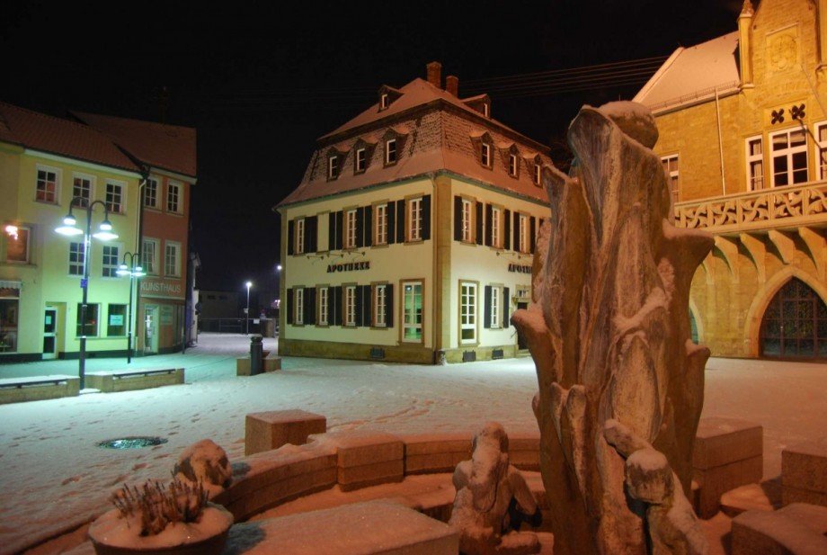 Winter aussen Brunnen Villa Bad Sobernheim