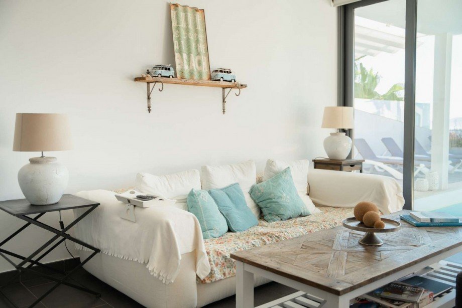 Wohnzimmer Ferienhaus Alcanada / Mallorca