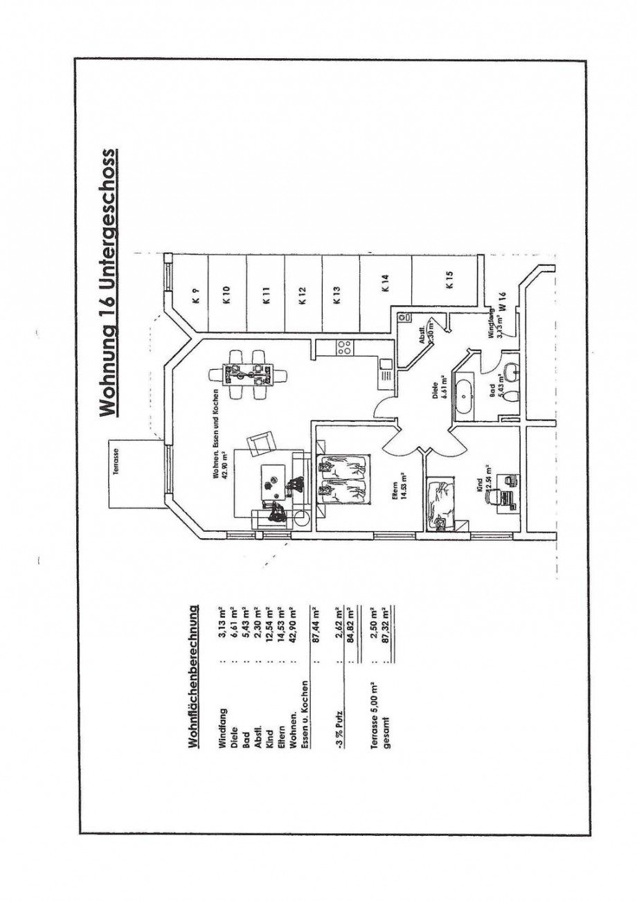 Grundriss Souterrainwohnung Hackenheim