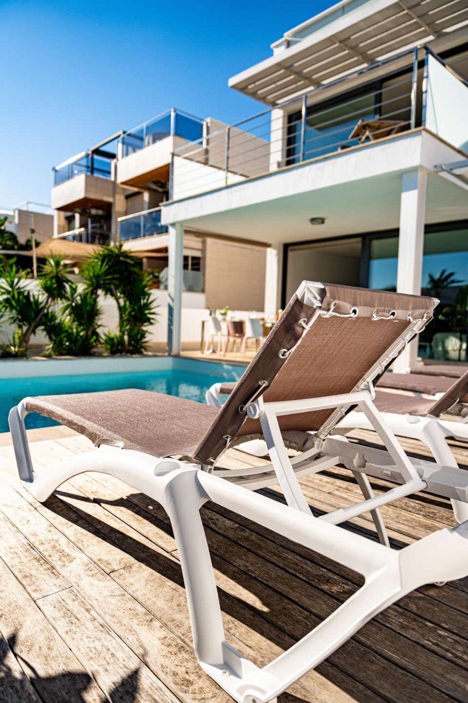 Poolbereich Ferienhaus Alcanada / Mallorca