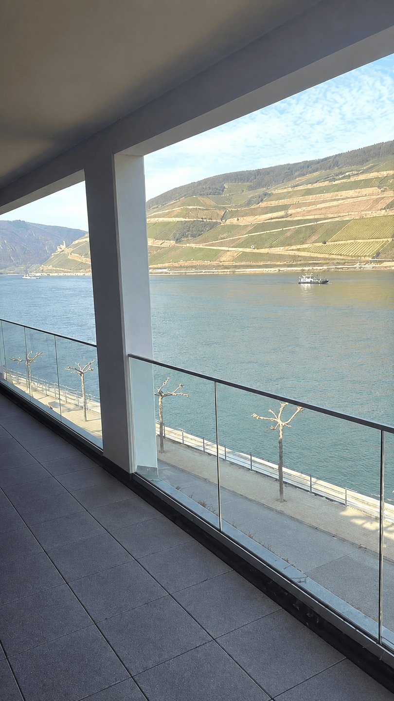 Balkon mit Rheinblick Etagenwohnung Bingen