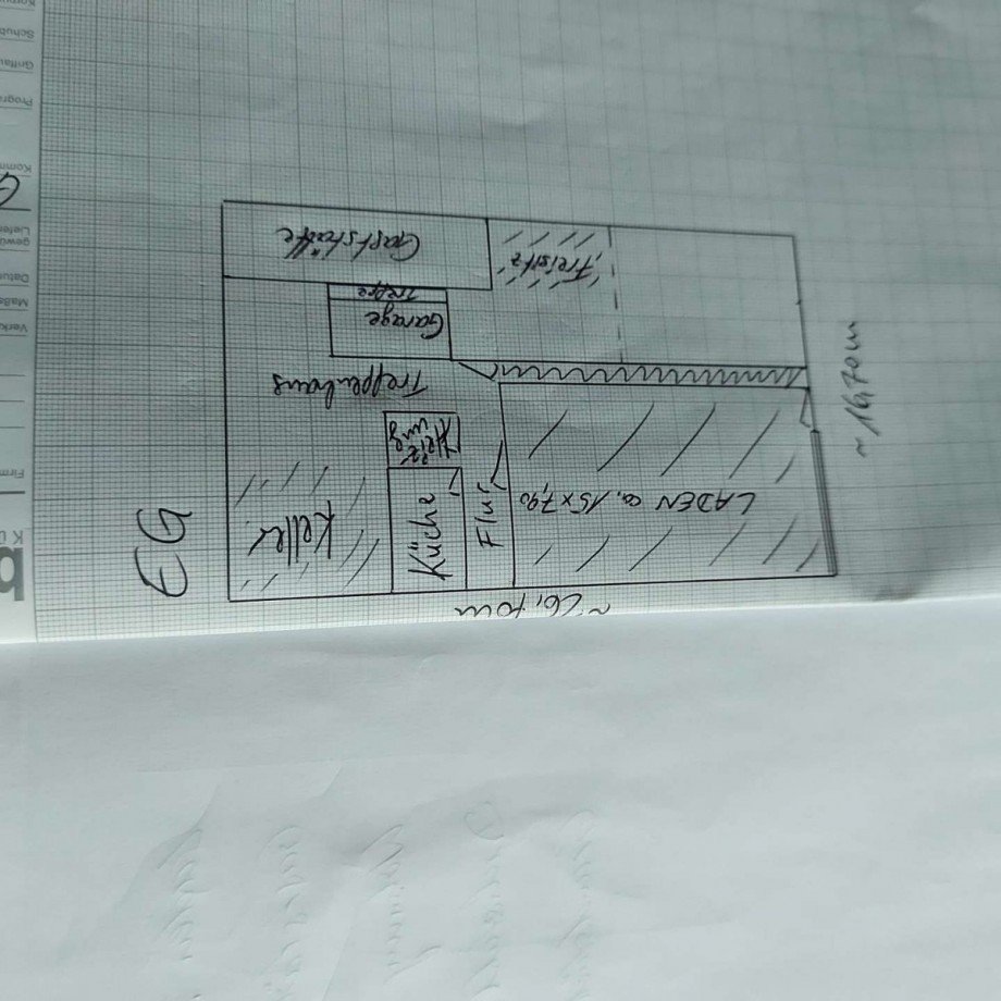 Plan Ladengesch�ft EG Zweifamilienhaus Hallgarten